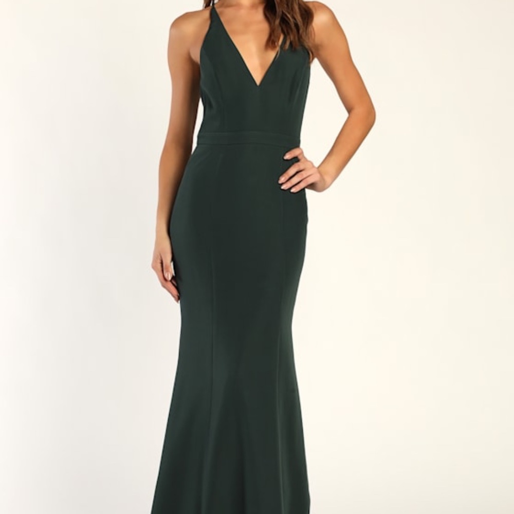 Lulus Emerald Green Lace Button-back Maxi Dress - Size M
